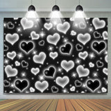 Load image into Gallery viewer, Lofaris Vintage Bokeh Black Heart Birthday Photoshoot Backdrop