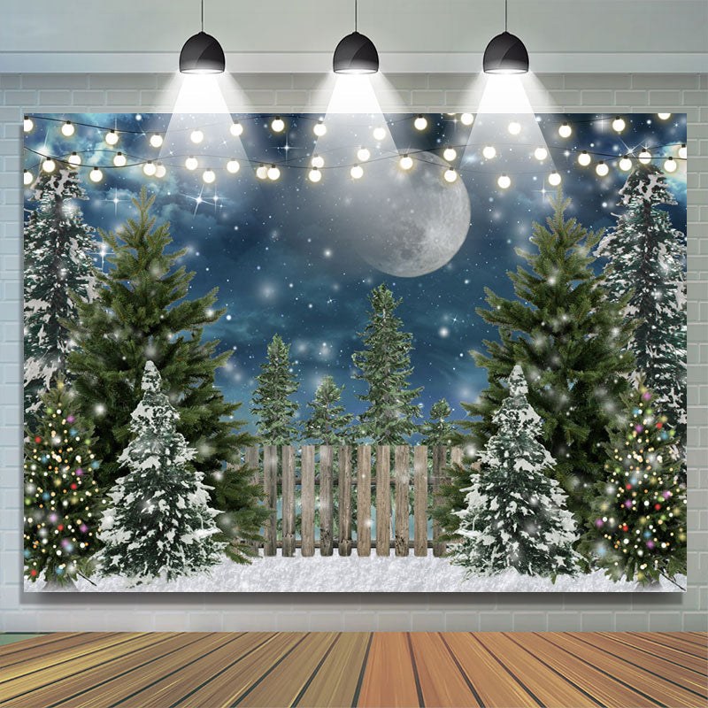 Lofaris Winter Christmas Tree Glitter Spot Photoshoot Backdrop for Kids