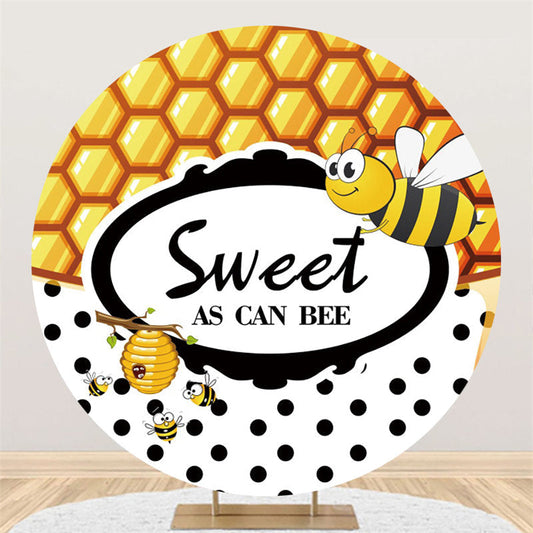 Lofaris Honey on The Way Bee Baby Shower Round Backdrop | Baby Shower Arch Backdrop | Customized Backdrop for Baby Shower | Baby Shower Backdrop Ideas