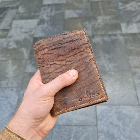 Waprolux Calf & French Chèvre Compact Bifold Wallet 6 Pocket 