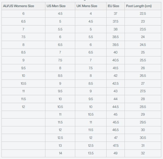 Size Chart - New Balance – DirectPrice