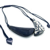 ROMANCE Silver Blue Vintage Motif Necklace