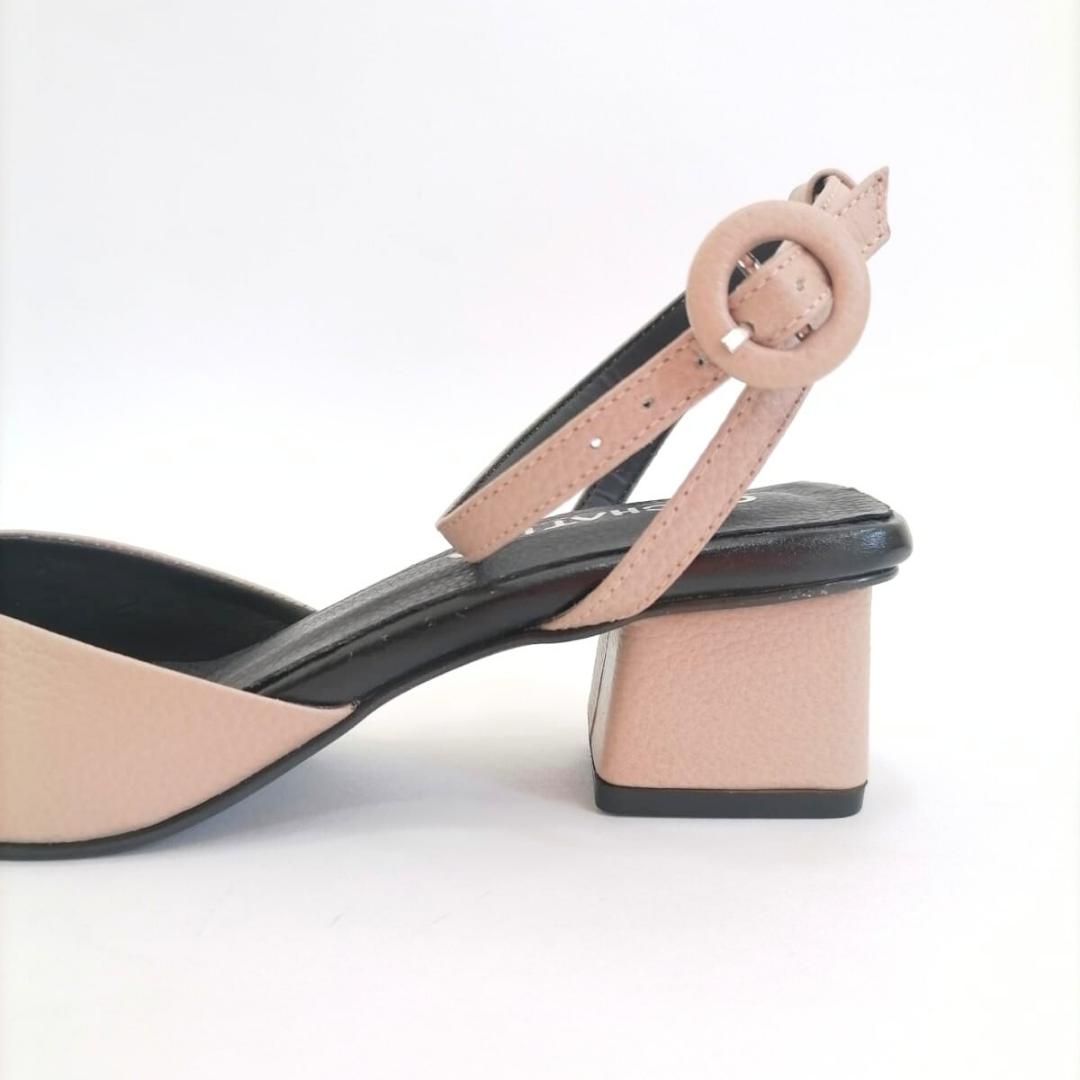 KALANDANY STORE - CALZADO CACHATINA - ESTILETO MUJER - CUERO TAUPE X NEGRO - TACON 3.5 (5.5 CM)