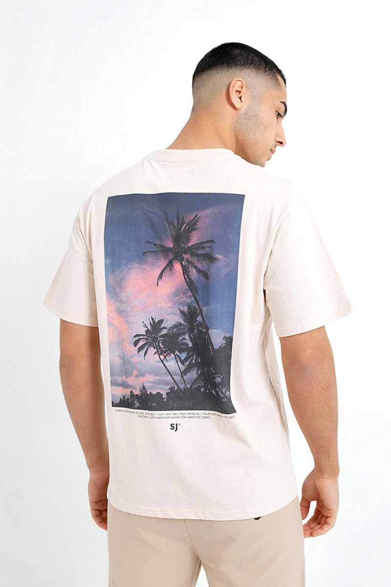 Natural tropical t-shirt Beige