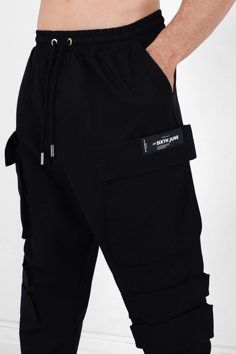 Tactical pockets cargo pants Black