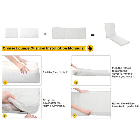 Installation steps of the chaise lounge cushion