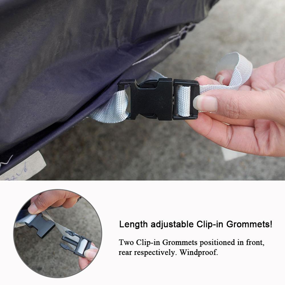 This car cove with length adjustable clip-in gromments