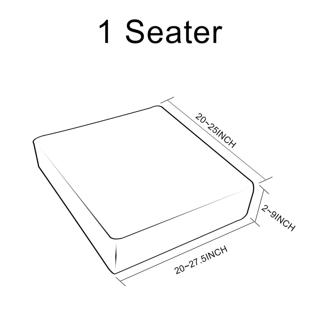 The size of 1 seater stretch seat cushion cover