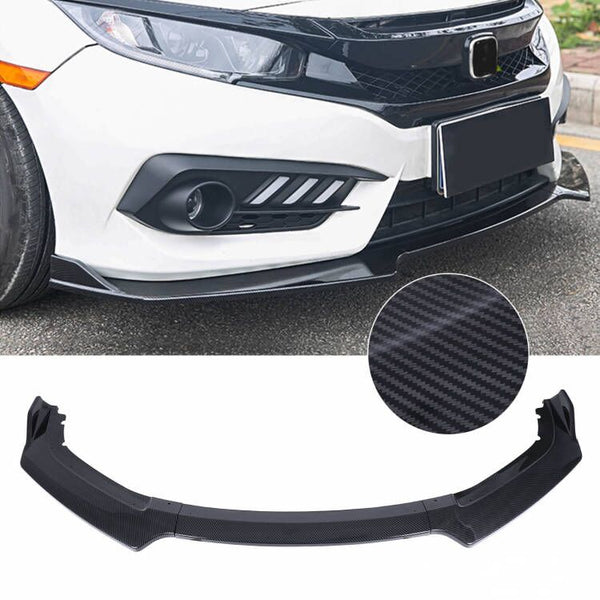 A car with OTOEZ universal front bumper lip spoiler diffuser