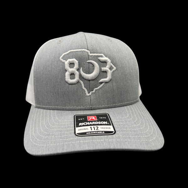 803 Richardson Heather Grey Black Trucker Hat – Hometown 803