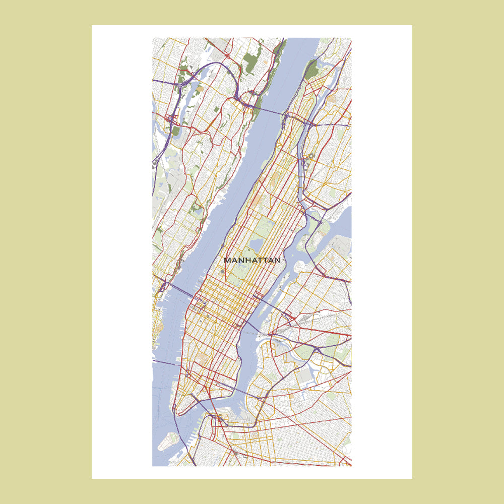 マンハッタンの最下端からニューヨーク 地図 ロウワー・マンハッタン 大判 91cm x 61cm