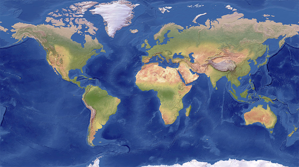 世界地図 地形図 全体