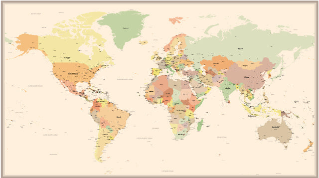 世界地図ポスター印刷 全体 アンティーク