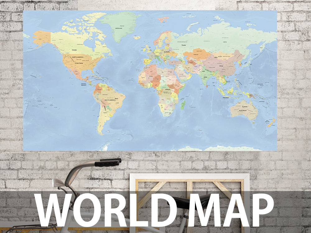 壁面を知的に飾る世界地図