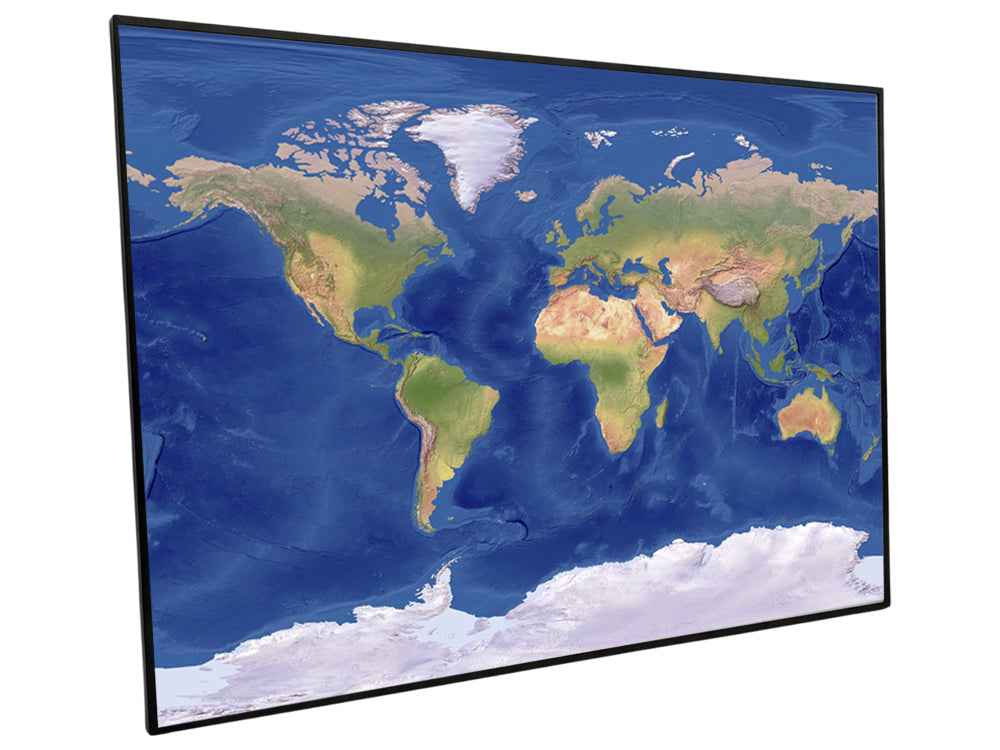 世界地図をポスターフレームに入れる