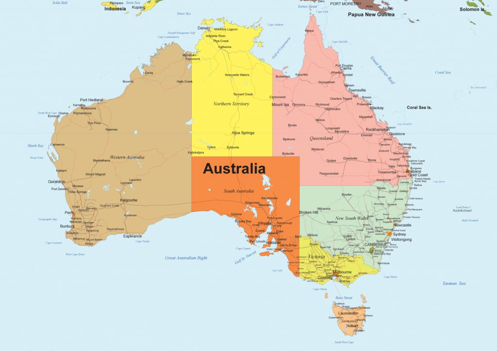 世界地図ポスター オーストラリア Hotdogger