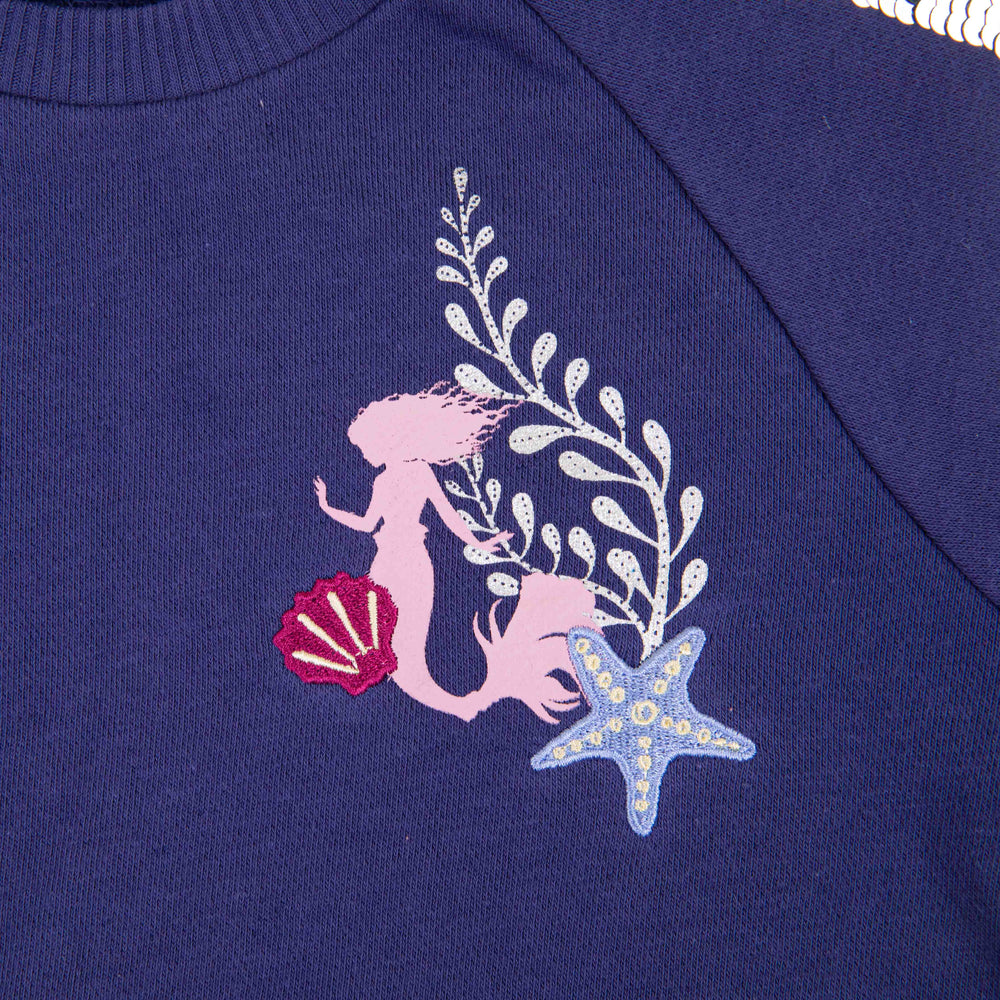 Disney The Little Mermaid x CAMP Navy Sequin Sweatshirt