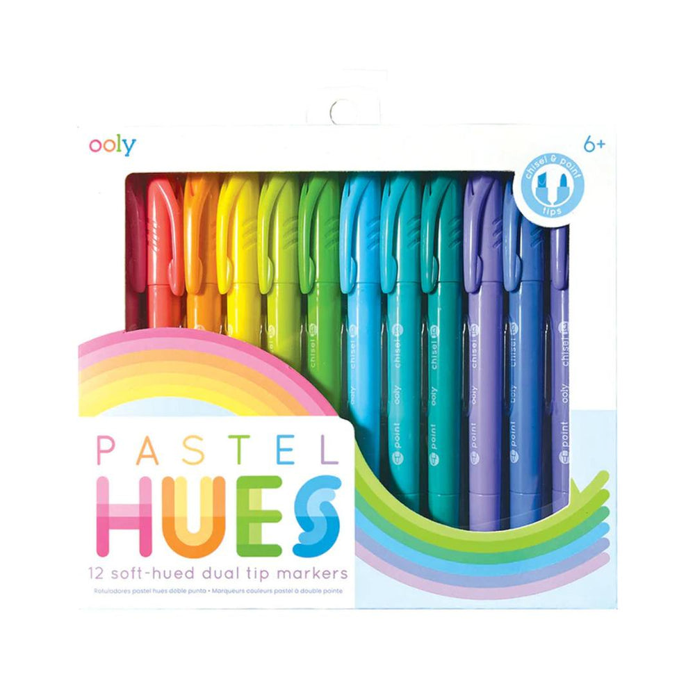 Pastel Hues Dual Tip Markers - Set of 12