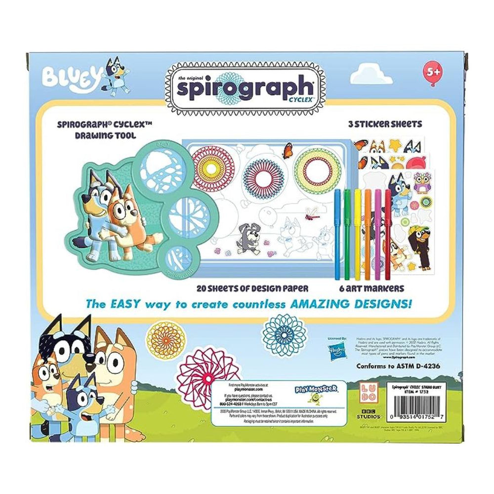 Spirograph Cyclex Studio Bluey - The Easy Way to Make Countless Amazing Spiral  Art Designs Bluey Playset Art Kit - for Kids Ages 5 and Up