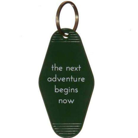 The Next Adventure Begins Here Motel Key Tag (Green)