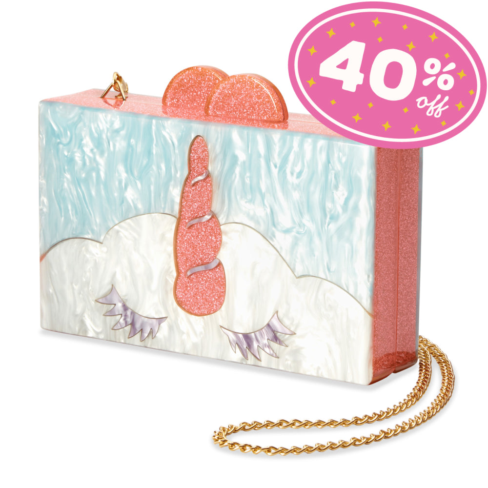 Bari Lynn Acrylic Unicorn Clutch