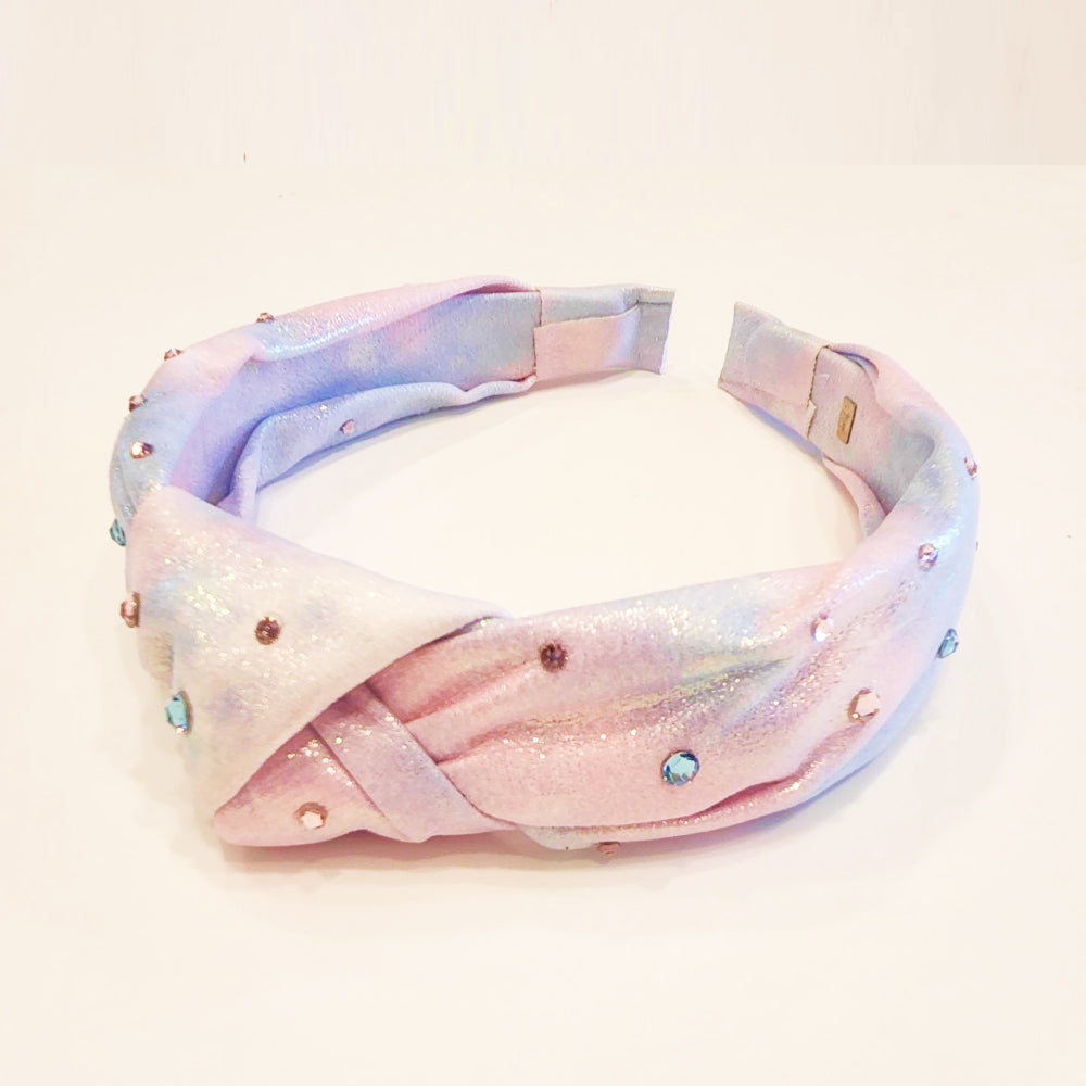 Bari Lynn Tie Dye Knot Headband Pink Blue