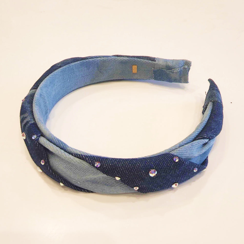 Bari Lynn Twist Headband Dark Denim