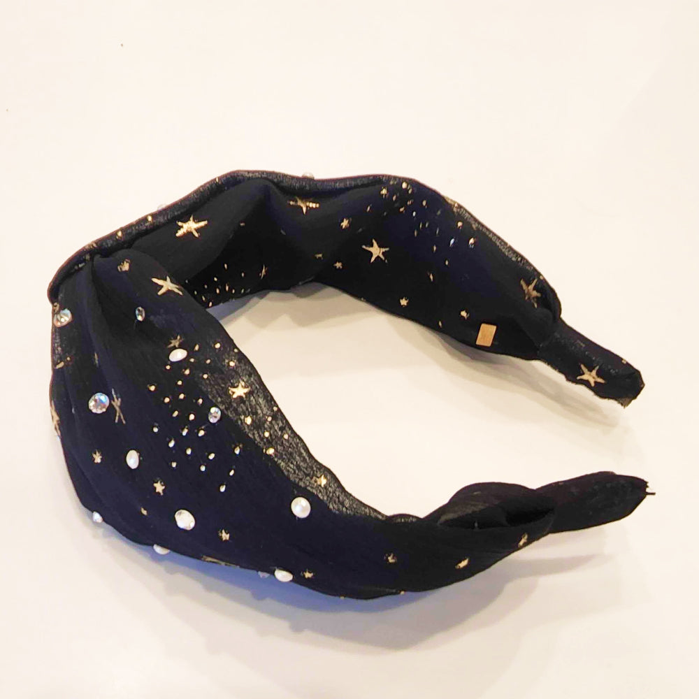 Bari Lynn Twist Star Headband Black