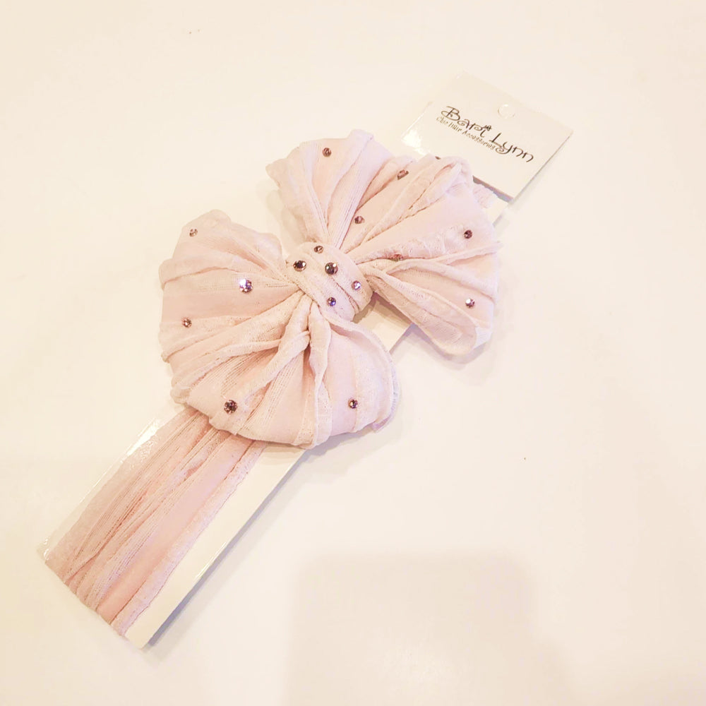 Bari Lynn Baby Knot Ruffle Headband Light Pink