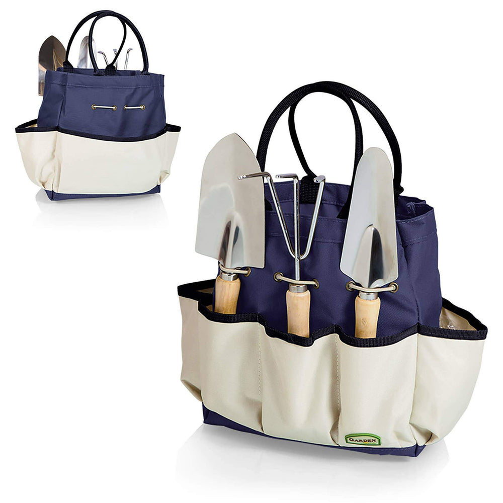 Picnic Time Large Garden Tote with Tools - Navy