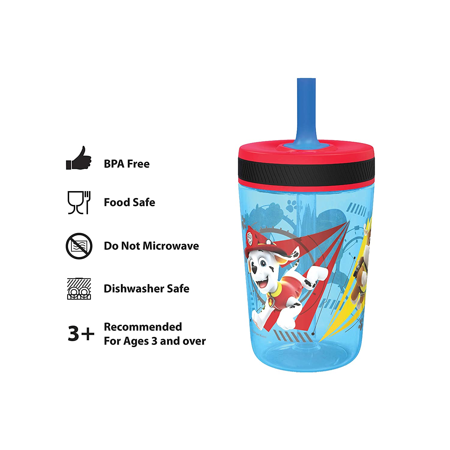 Zak Designs Kelso Tumbler Set 15 oz, (Unicorn) Non-BPA Leak-Proof