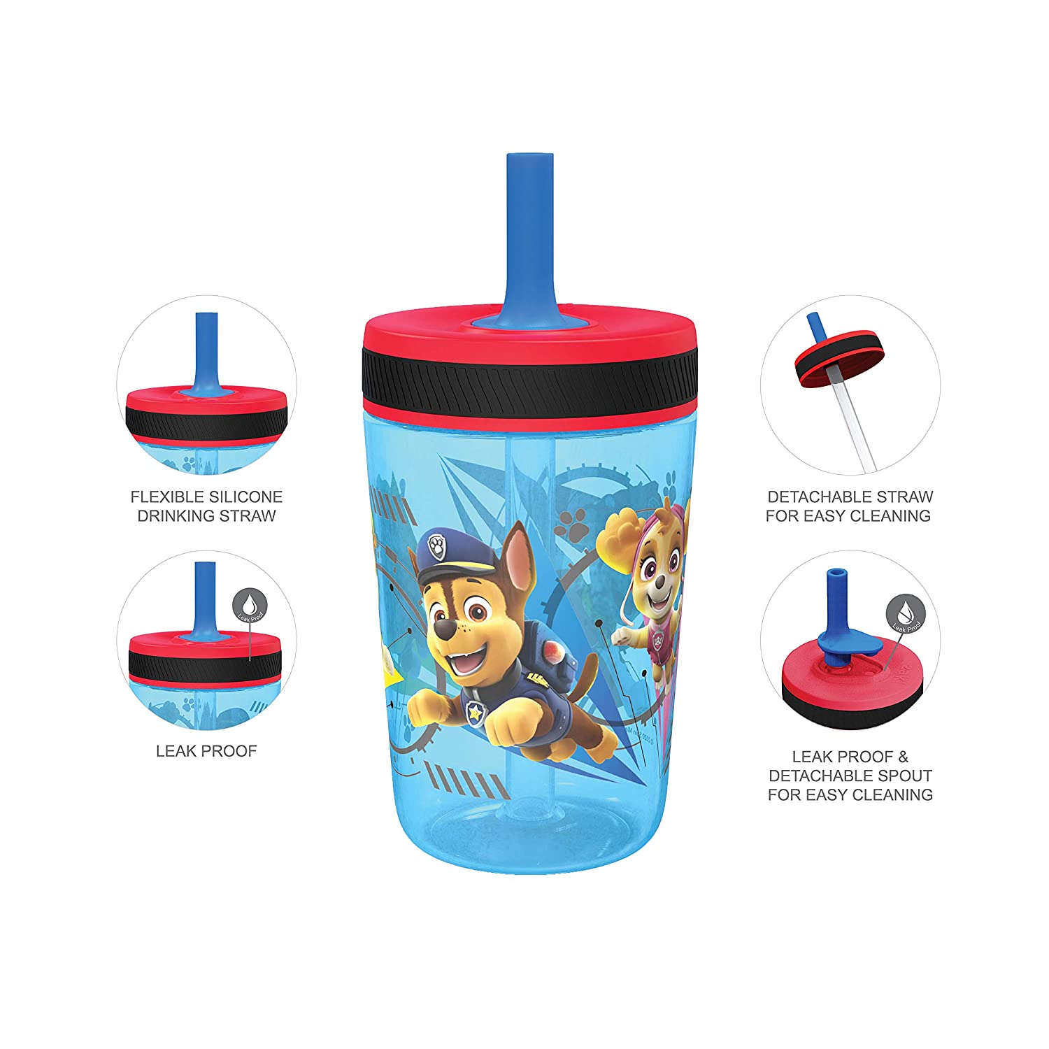 Zak Designs 15oz Bluey Kelso Tumbler Set, BPA-Free Leak-Proof Screw-On Lid with Straw Made of Durable Plastic and Silicone, Perfect Bundle for Kids, 2