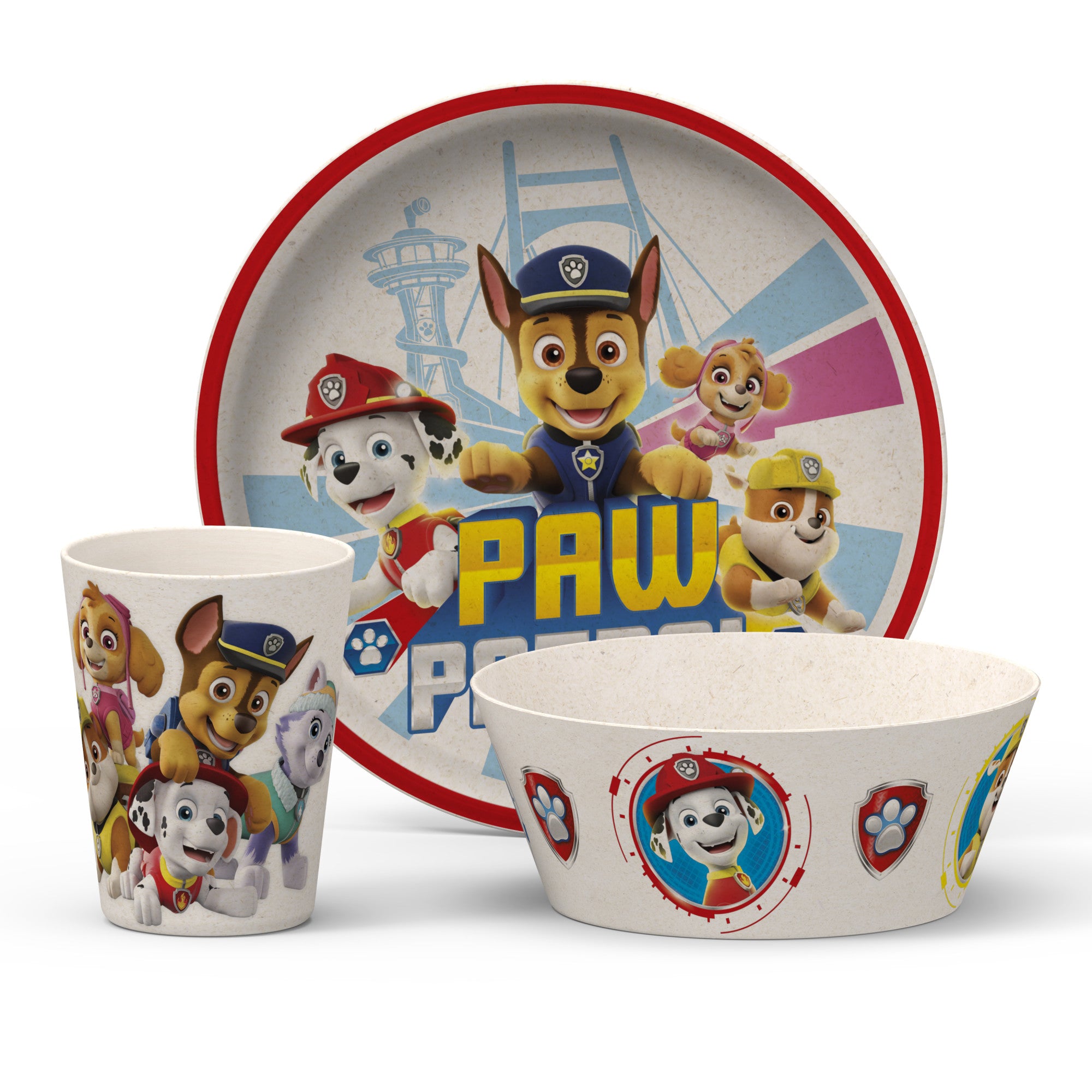 Zak Designs Paw Patrol Kids Dinnerware Set 3 Pieces Plate Bowl Cup New