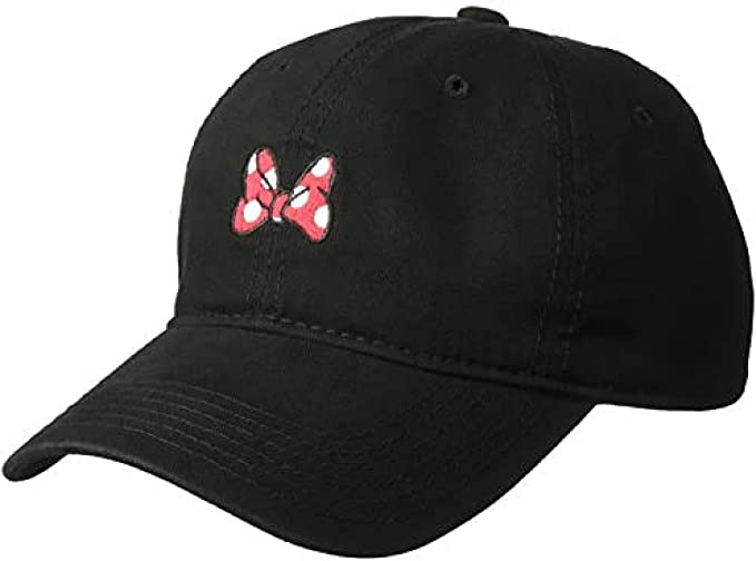 Minnie Mouse Bow Dad Cap Black Soot