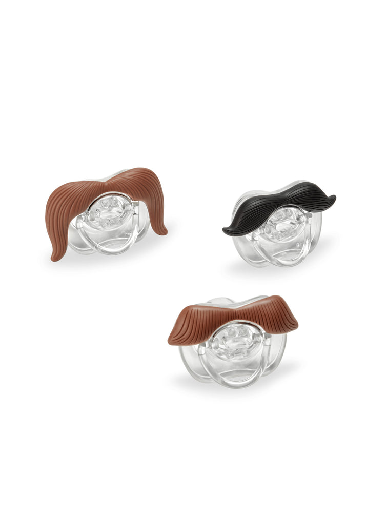 The Mustache Pacifier 3-Piece Set