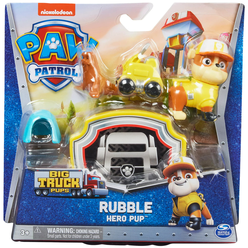 Paw Patrol Big Truck Pups Rubble Action Figure with Clip-on Rescue Drone