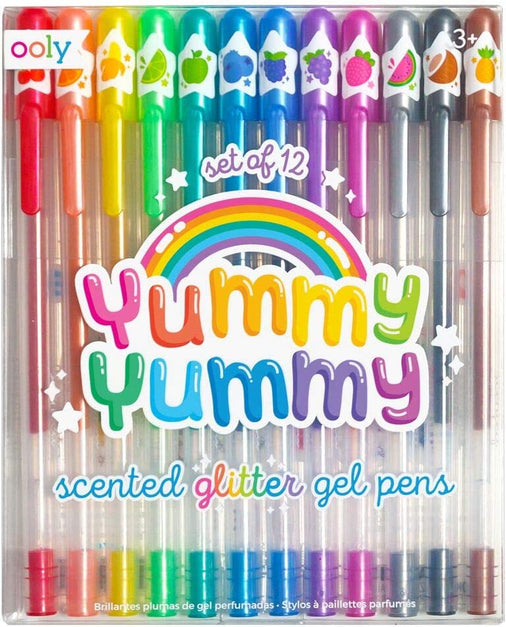 YUMMY SCENTED GLITTER GEL PEN-SET OF 12 - Beyond The Rainbow