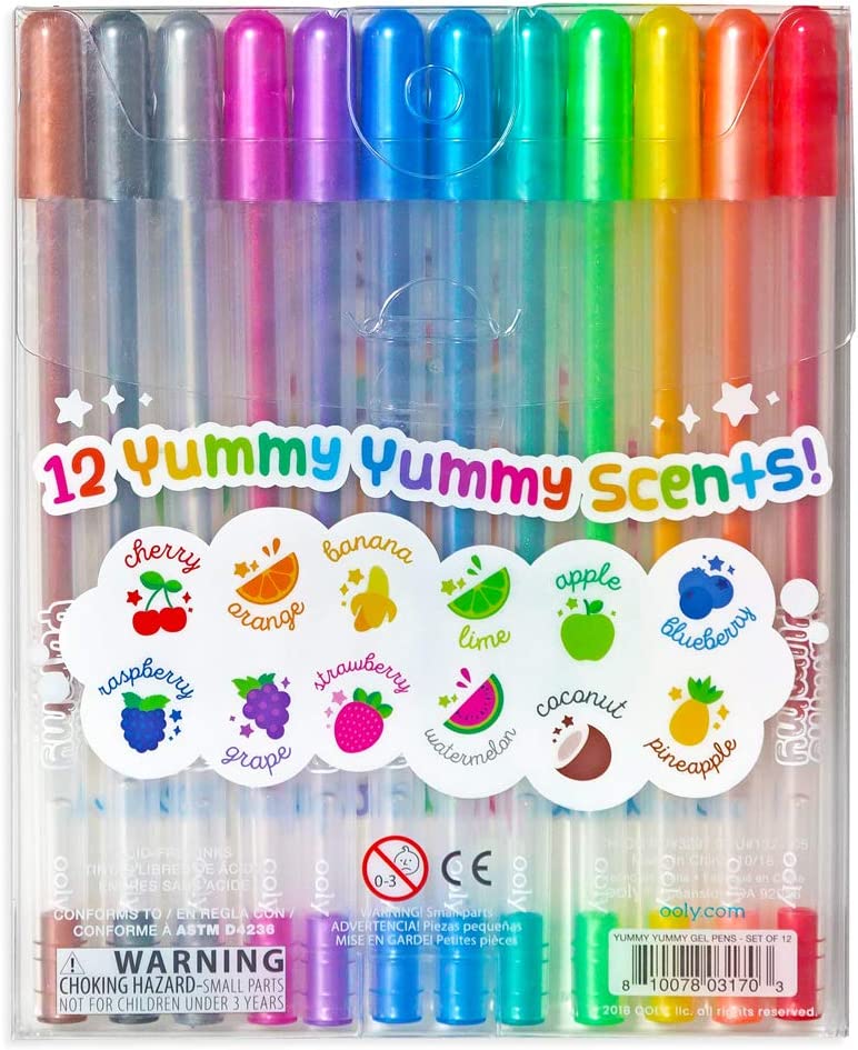 10 PC Scented Gel Pens Color Glitter Art Markers More Ink Kids Coloring Books