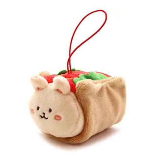 Anirollz Mini Plush Bunny Hot Dog Keychain Ornament Bunniroll 3