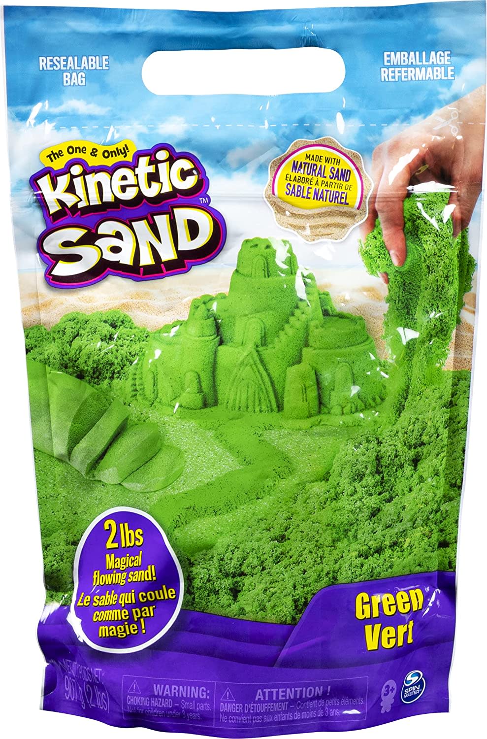 Kinetic Sand The Original Moldable Sensory Play Sand Green 2 Pounds