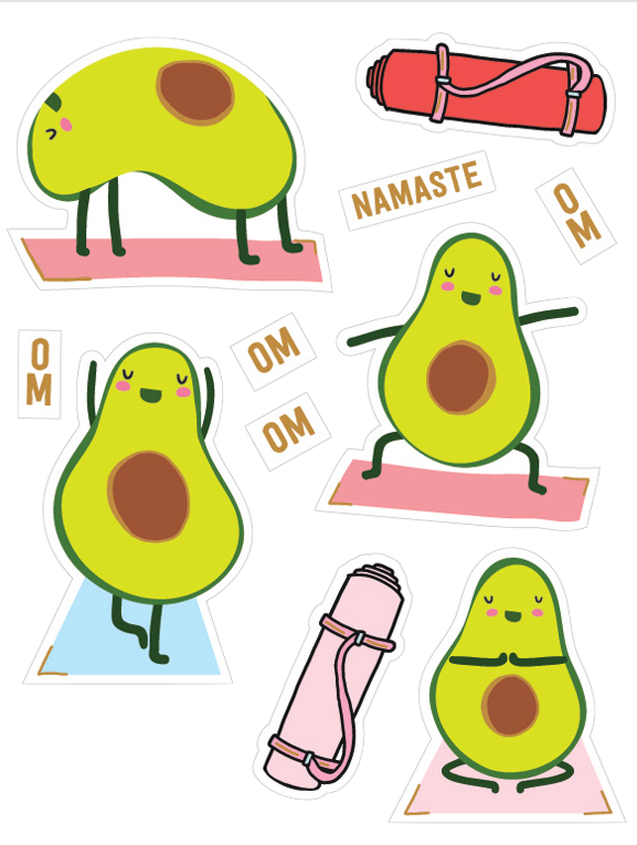 Pipsticks Avocado Asanas Sticker