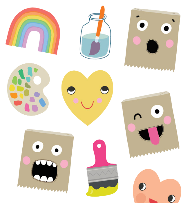 Pipsticks Kraft Paper Faces by Art Bar Sticker