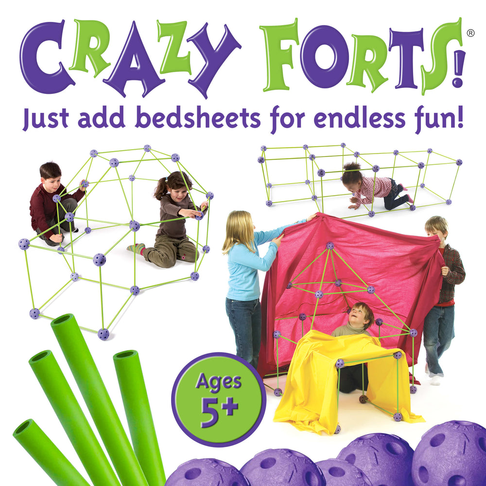 Crazy Forts! 69 Piece Buildable Indoor/Outdoor Play Fort