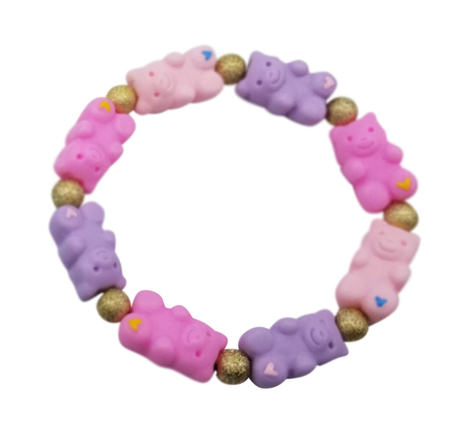 Pastel pink and purple Gummy Bear Bracelet