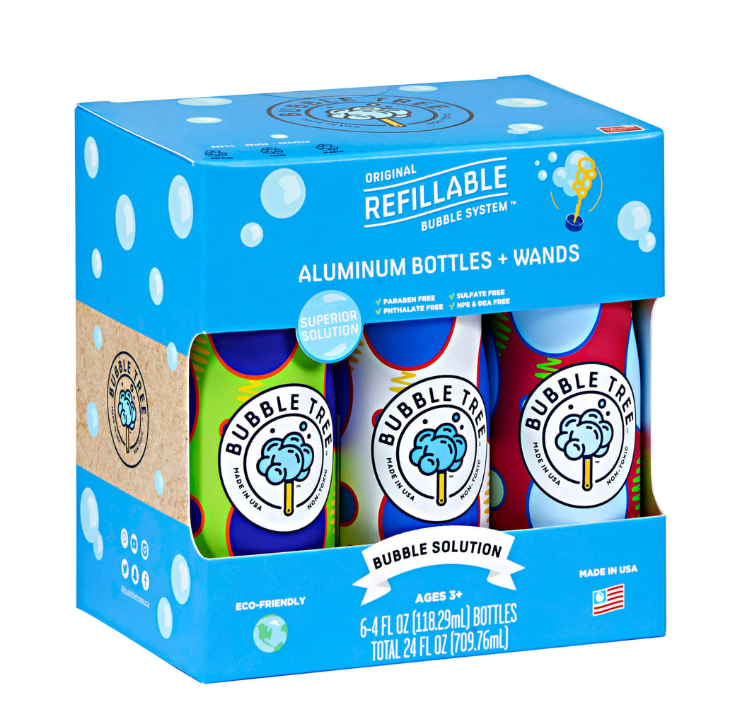 Bubble Tree 6-Pack Sustainable Refillable Bottles