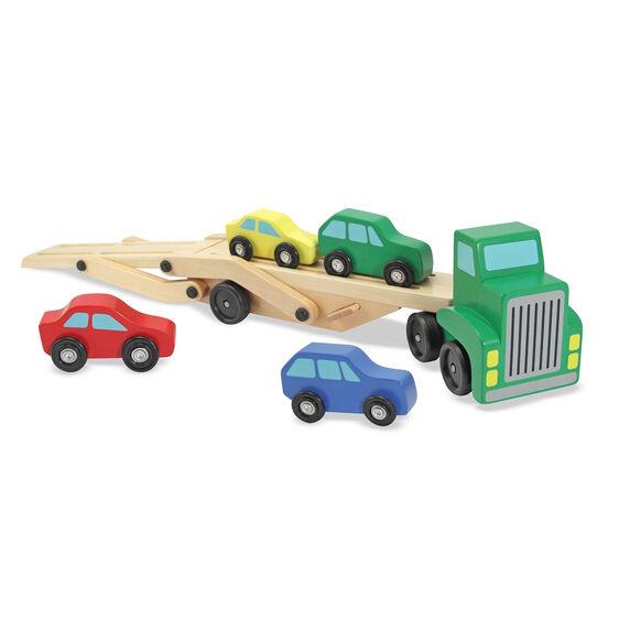 Melissa & Doug Car Carrier Truck & Cars Wooden Toy Set