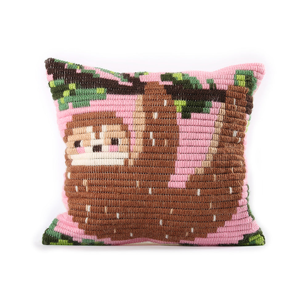 Sozo DIY Sloth Needlepoint Pillow Kit