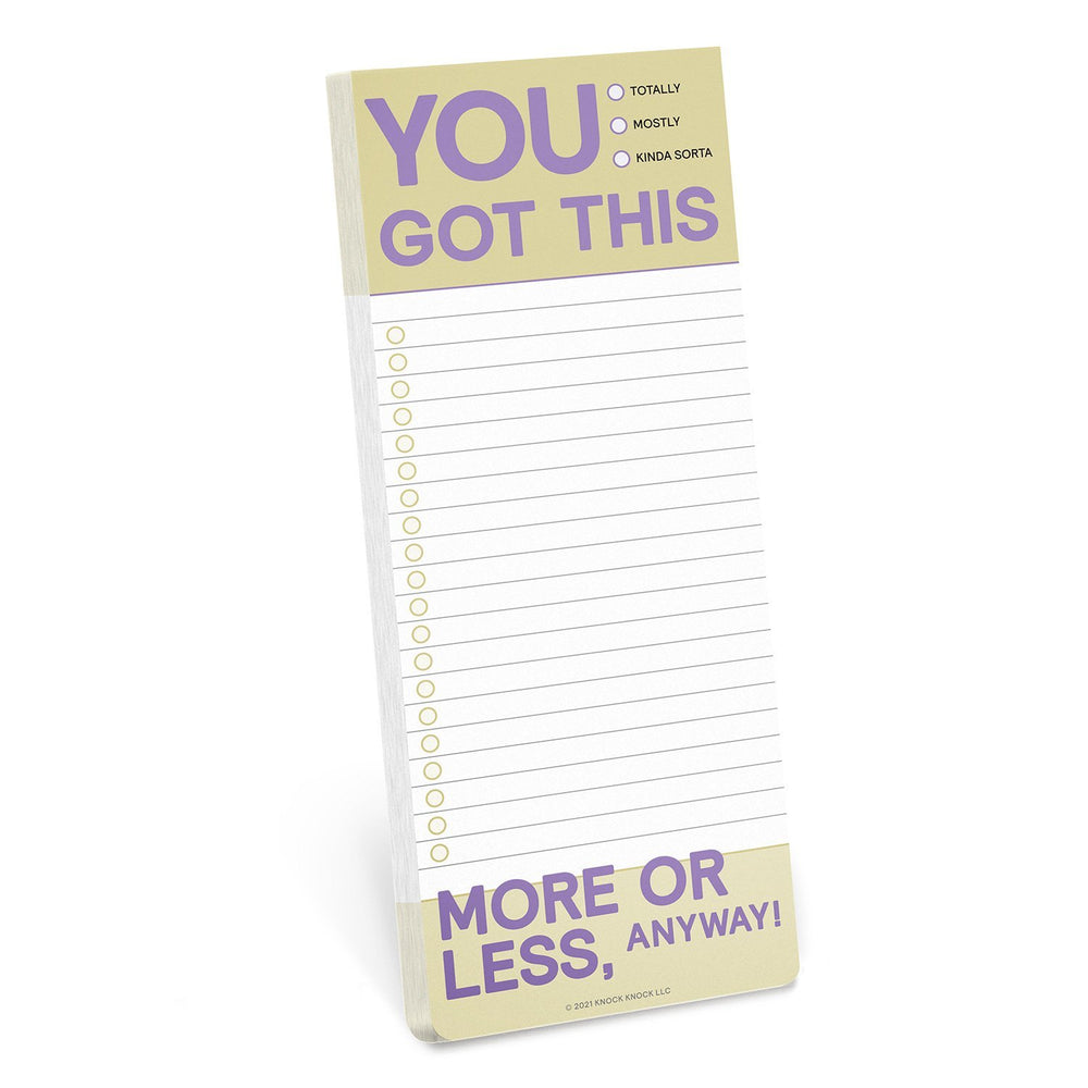 Knock You Got This Notepad