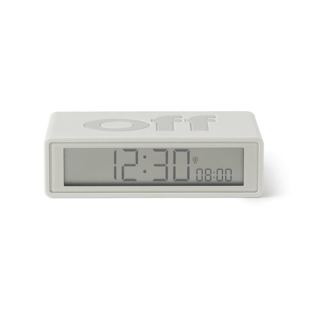 Lexon Flip + LCD Alarm Clock - White