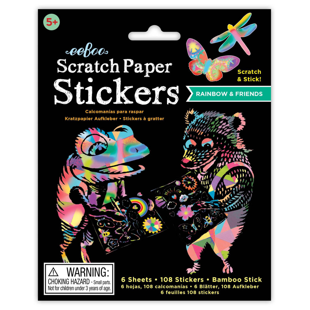 eeBoo Rainbow & Friends Scratch Paper Stickers